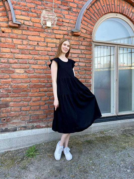 VISUMMER Linen Dress - Black