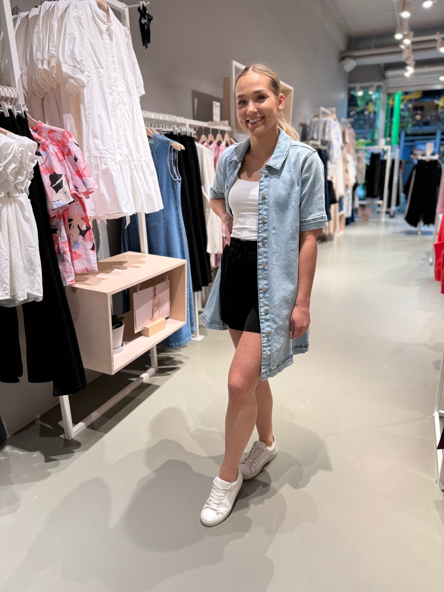 VISOL Short Dress - Light Blue Denim