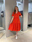 VIKAWA Midi Dress - Poppy Red
