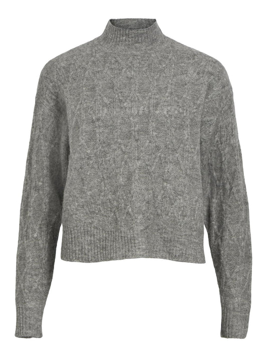 OBJBOLETTE Pullover - Medium Grey Melange